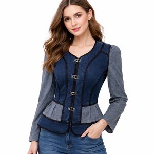 ANTHROPOLOGIE DAUGHTERS OF THE LIBERATION SPLICING JEAN JACKET SIZE 2